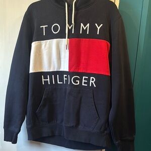 Tommy Hilfiger Navy Sweatshirt with Red and White Logo